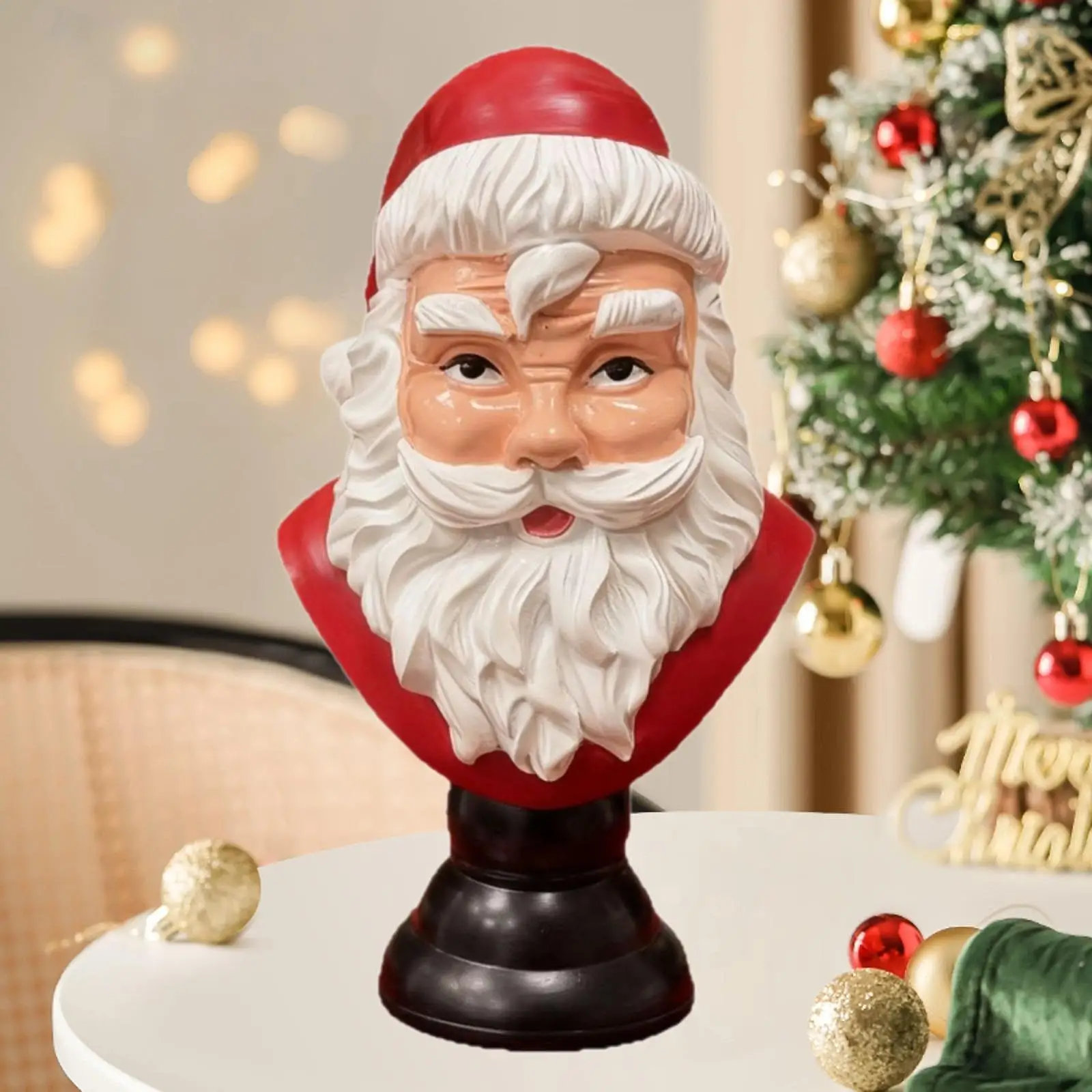 Santa Claus Figurine Resin Half Body Statue Christmas Ornament Holiday Decor for Home Living Room Table Centerpiece Santa Claus Figurine Resin Half Body Statue Christmas Ornament Holiday Decor for Home Living Room Table Centerpiece