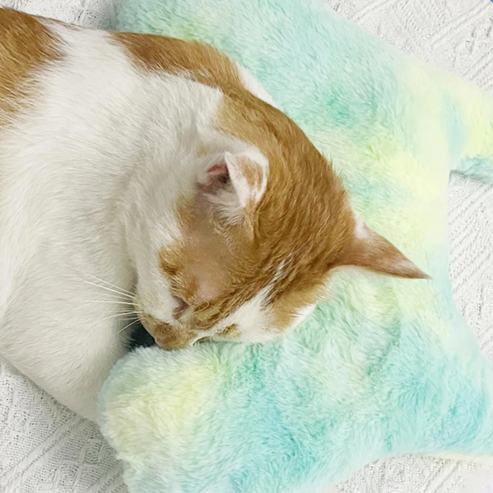 Almohada para mascotas de Color aleatorio, almohada en forma de H para perro, gato, demonio durmiendo, almohada de felpa para perro pequeño, estera para dormir para gatos de interior, cachorros, 1 ud. - imagen 2