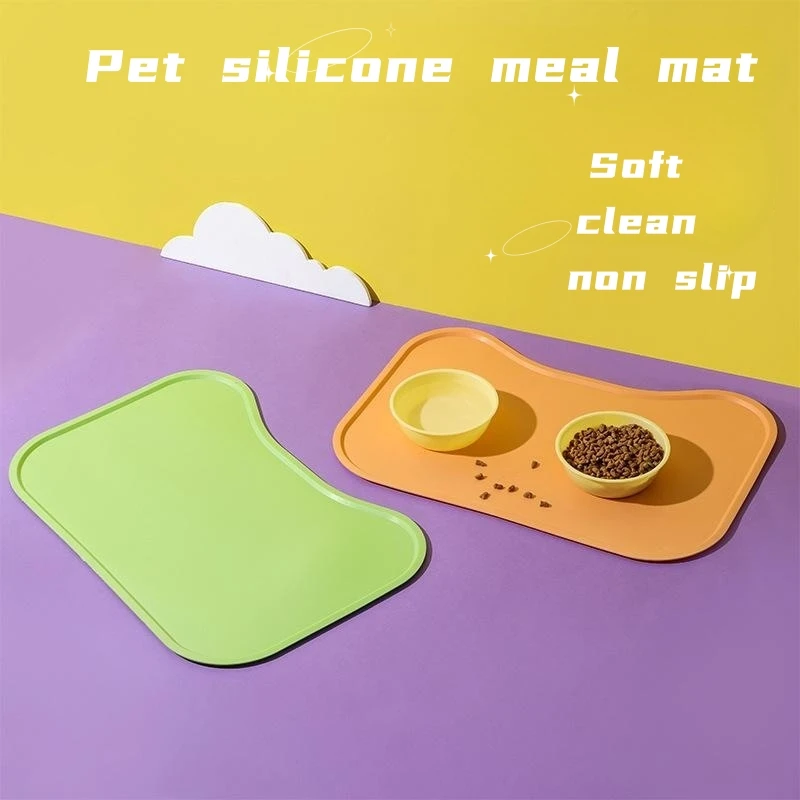 Alfombrilla impermeable de silicona para alimentación de mascotas, cuenco para perros, para beber y lamer, fácil lavado, accesorios para cachorros, Color sólido - imagen 2