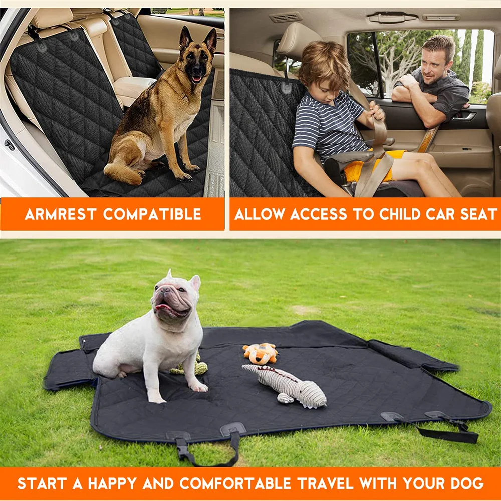 Funda para asiento de coche para perros, funda para asiento trasero para perros, protector para asientos de coche para mascotas, funda impermeable para asiento de coche que se adapta a la mayoría de los coches - imagen 3