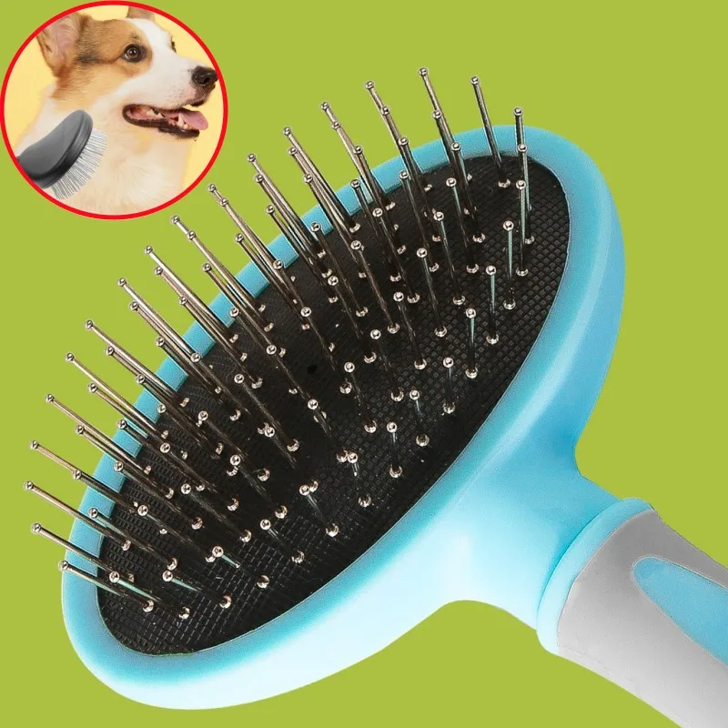 Cepillo para perros, peines de acero inoxidable para el cuidado de perros, removedor de pelo para mascotas con apertura de nudos, cepillo de masaje para gatos, peine para perros, producto para mascotas