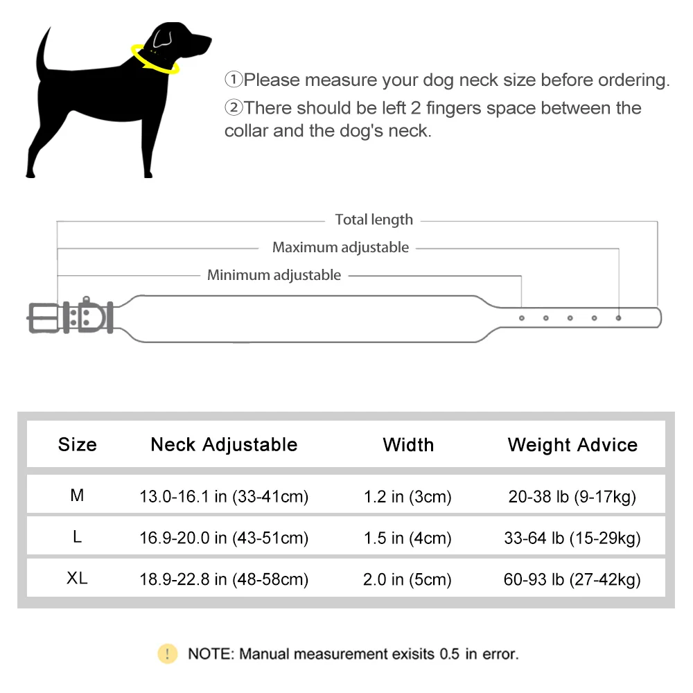 Collar reflectante para perros grandes en color negro