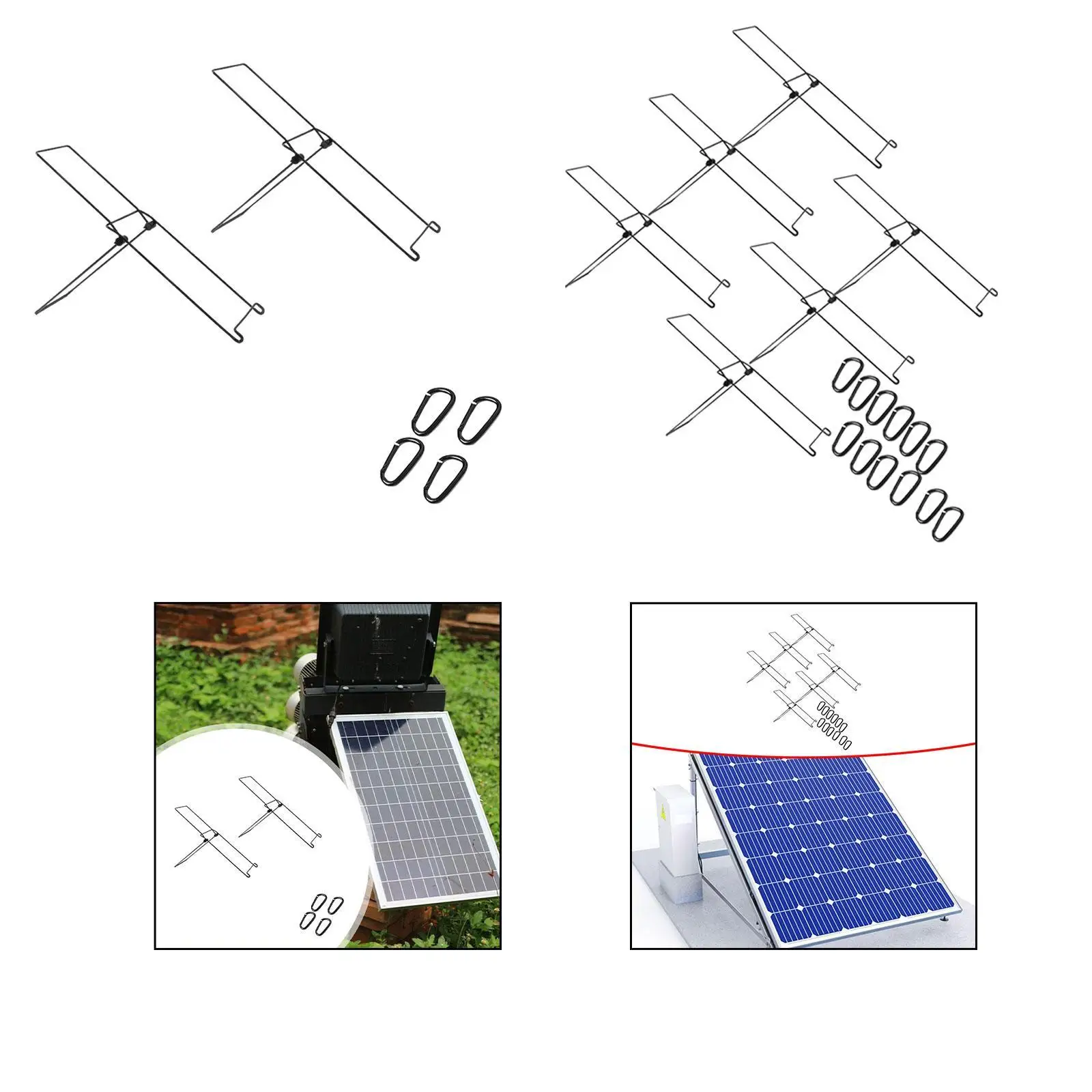Foldable Solar Panel Holders High Performance Carbon Steel Solar Panel Mounting Brackets Folding Solar Panel Racks for Trip
