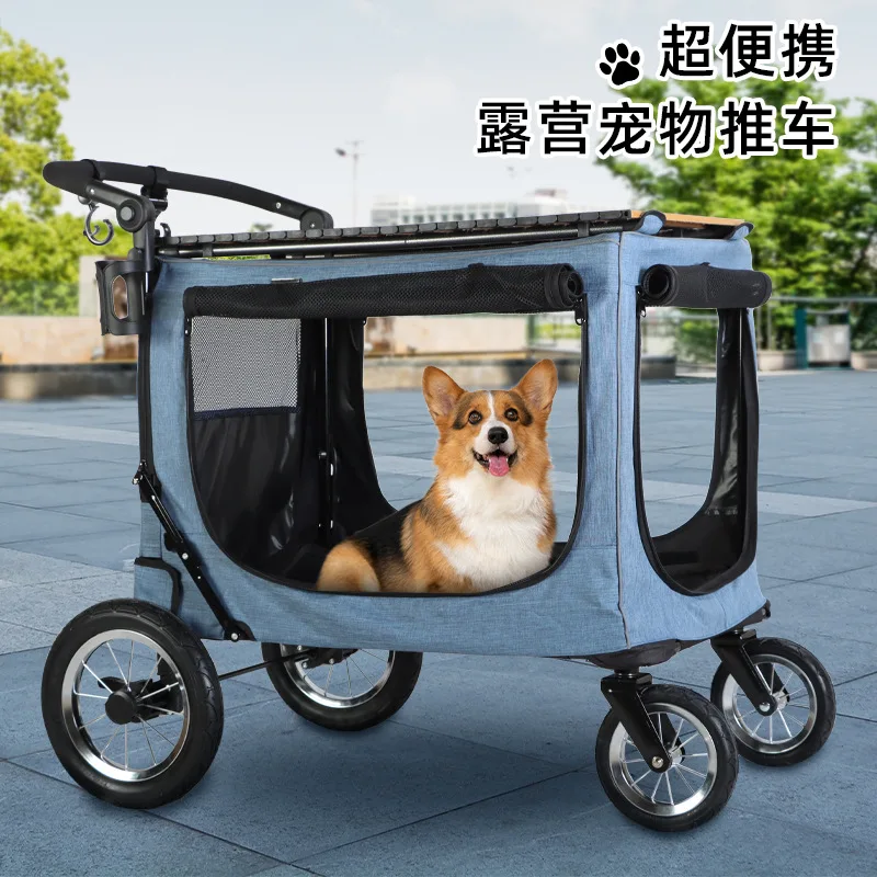 Carro grande para gatos y mascotas, carrito gigante para viajes de perros, cochecitos grandes para perros - imagen 2