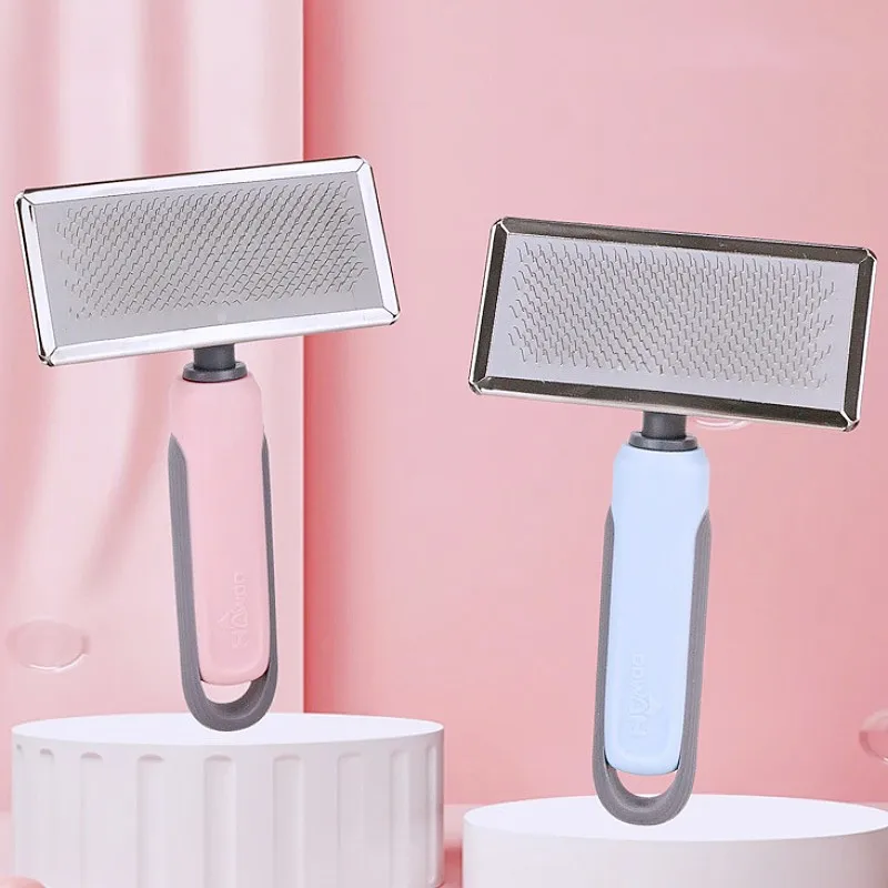 Peine para perros, cepillo para perros, peines de acero inoxidable para limpieza de pelo de gato, cepillo de cuidado para perros, utensilio para eliminar el pelo de mascotas, peine de masaje, suministros para mascotas - imagen 2