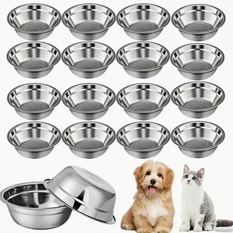 Stainless Steel Anti-Slip Pet Bowls Set for Cage Use - 6/18 Pieces Dog And Cat Feeding Plates - imagen 5