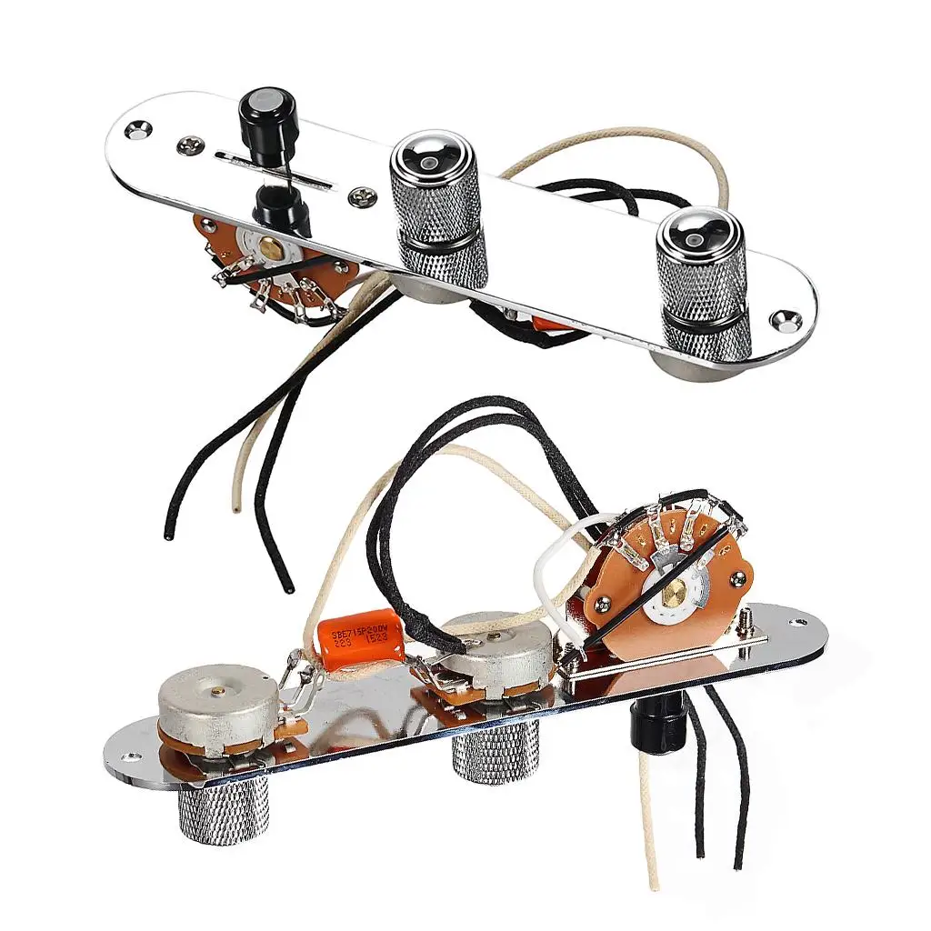 3 Way Prewired Control Plate Guitar Parts Components with Wiring Harness 3 Way Prewired Control Plate Guitar Parts Components with Wiring Harness