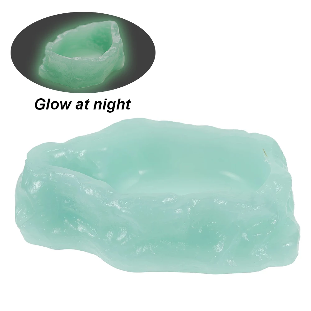 Cuencos para reptiles de resina noctilucosa, plato de gusano para alimentación, alimentador de lombriz de comida, cuenco de agua para reptiles, Rana, Gecko, serpiente, arañas, tortugas, 1 ud. - imagen 4