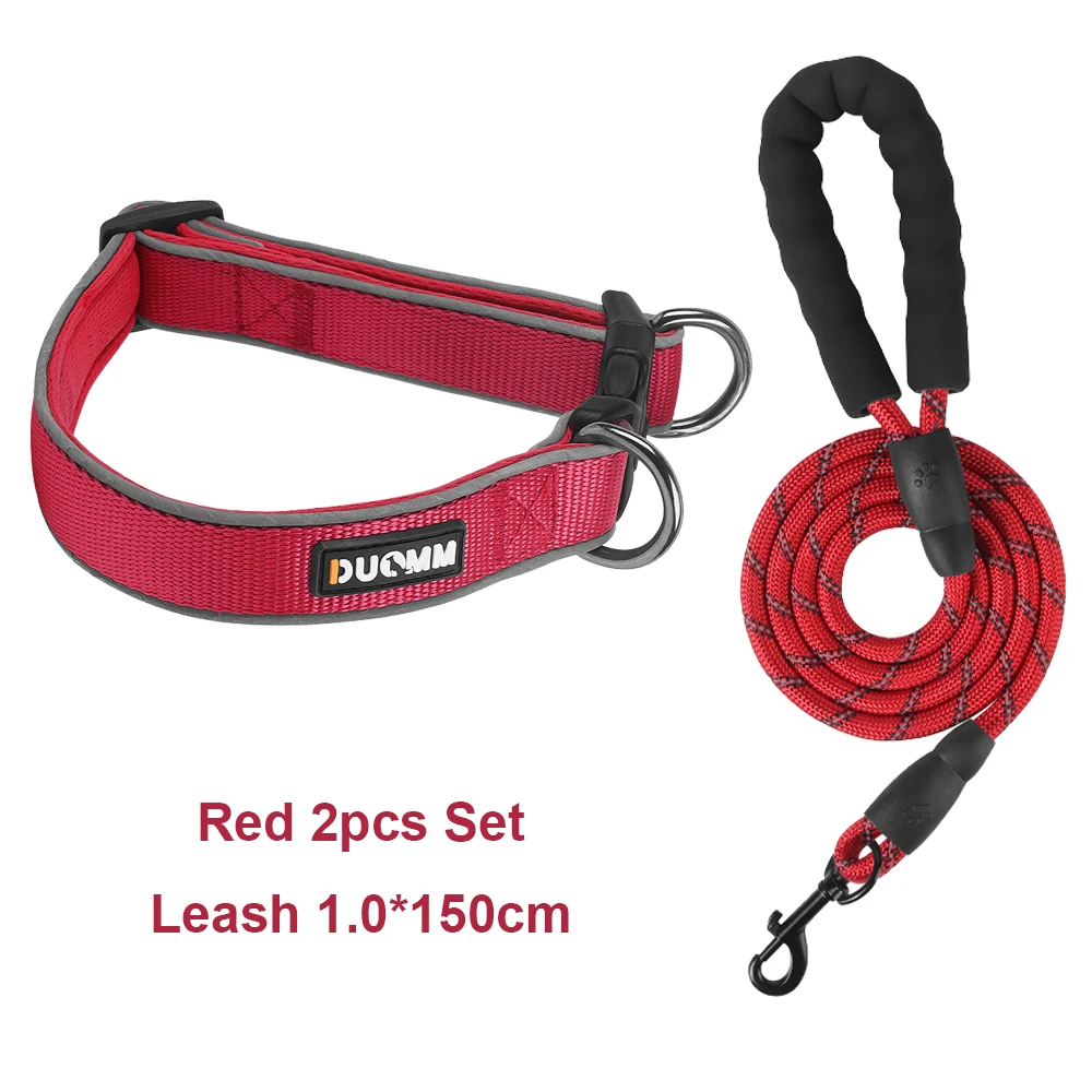 Collares duraderos y resistentes para cachorros y perros grandes, conjunto de Collar y correa reflectantes para perros medianos y grandes, accesorios para mascotas Doberman - imagen 3