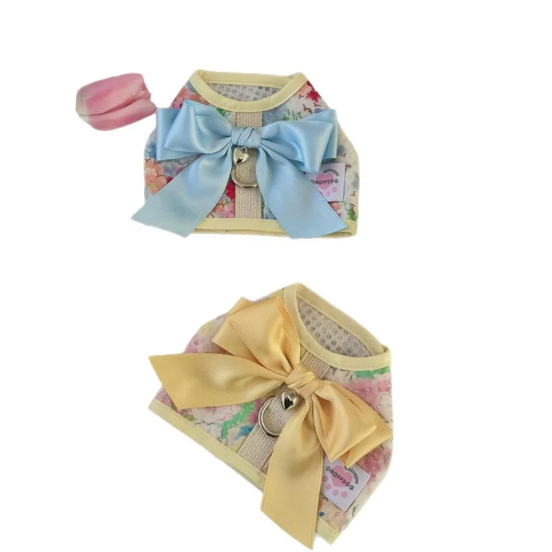 Vestido floral con lazo para cachorro – Algodón transpirable cuatro estaciones - imagen 5
