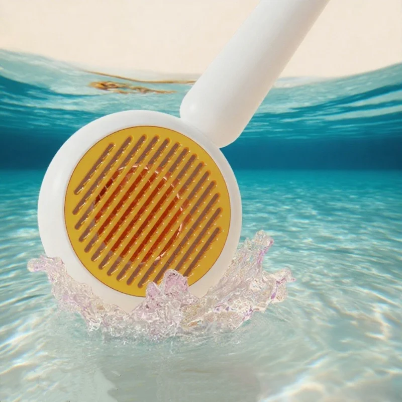 Peine para gatos, cepillo de belleza para eliminación de piel, cepillo autolimpiante de pelo largo, accesorios para perros y gatos, herramienta de aseo para quitar piel flotante