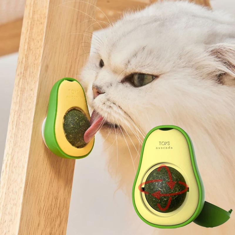 Bola adhesiva giratoria con hierba gatera para limpiar dientes de gato - imagen 3