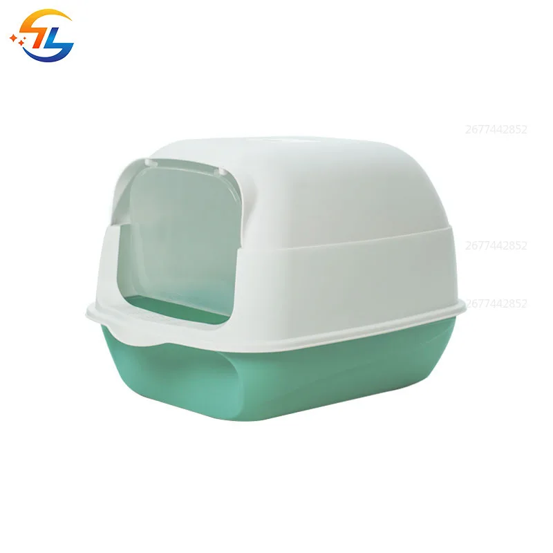 Lavabo de arena para gatos cerrado grande, inodoro extraíble para gatos, bacanas de arena antisalpicaduras para gatos, lavabo de limpieza - imagen 5