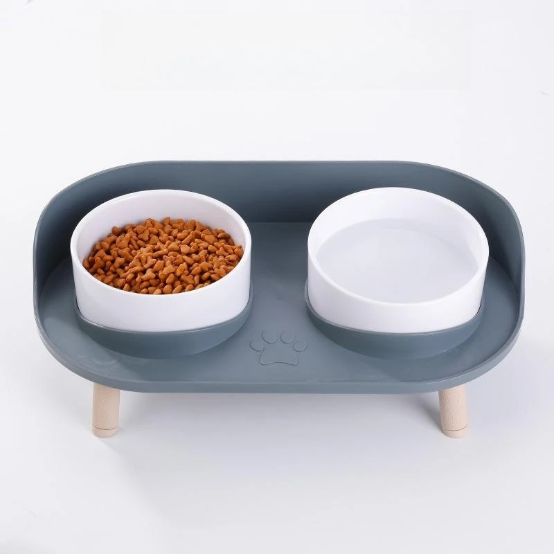 Cuencos dobles de plástico ABS para comida y agua, cuencos para evitar golpes y proteger la columna Cervical, cuencos para gatos y perros pequeños y grandes - imagen 3