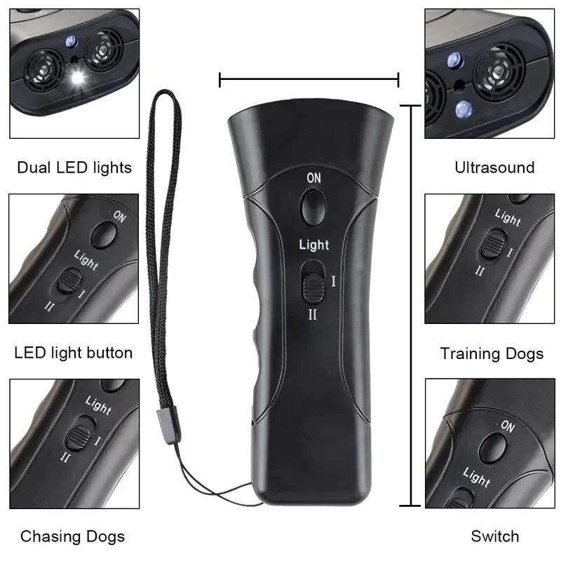 Repelente ultrasónico antiladridos con LED y láser para perros - imagen 4
