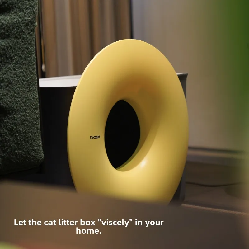 Inodoro para gatos cerrado en emi, a prueba de salpicaduras y olores, caja de arena grande para gatos, productos para gatos, muebles para mascotas, cuchara para arena - imagen 4