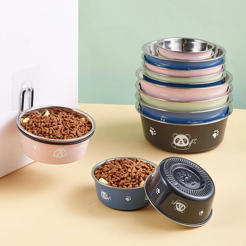 Cuencos de agua y comida para perros grandes y pequeños, cuencos con fondo de goma antideslizante, cuenco de alimentación para mascotas con aislamiento de doble pared - imagen 2