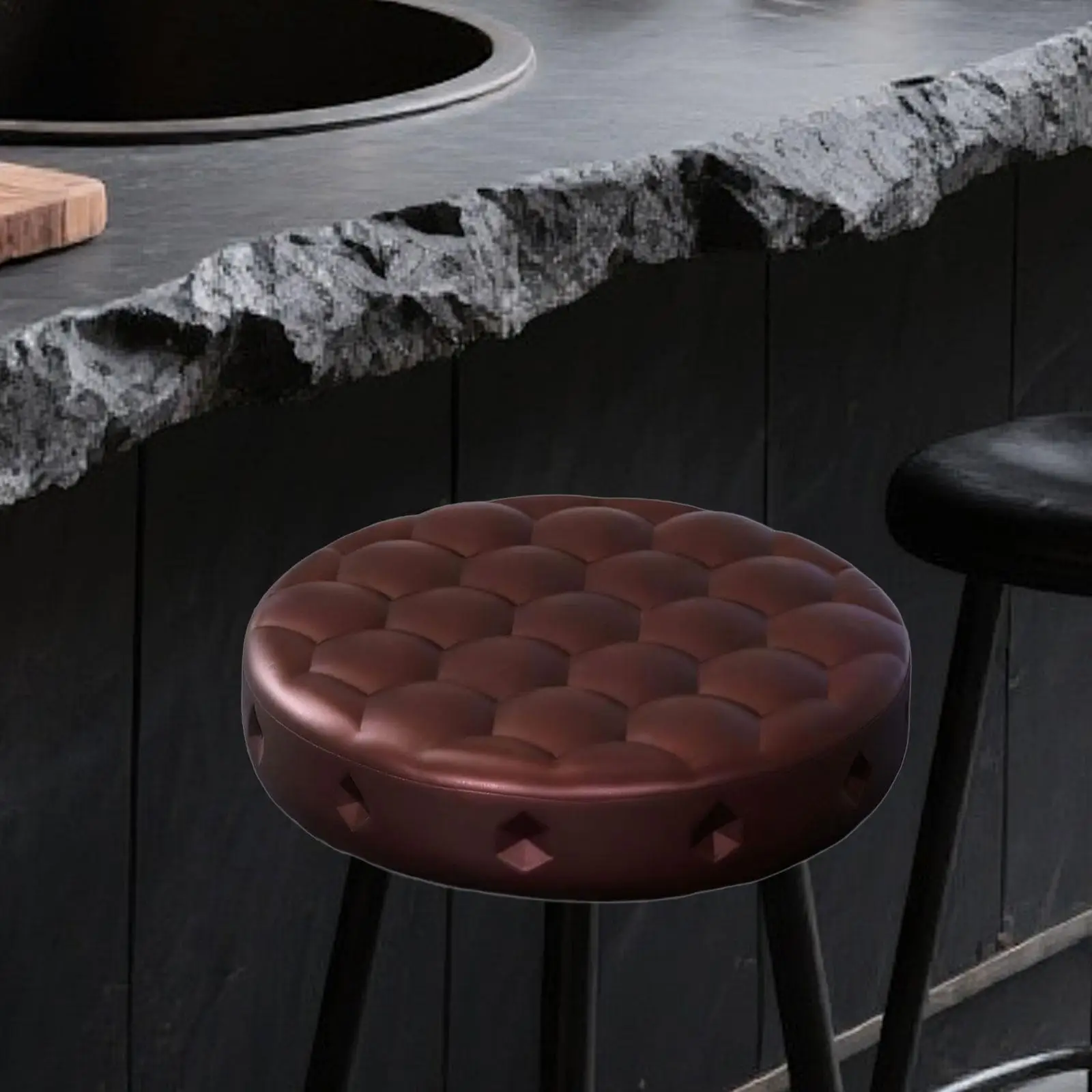 Round Seat Cushion PU Leather Seat Top Round Waterproof Chair Accessory Replacement for Salon Round Seat Cushion PU Leather Seat Top Round Waterproof Chair Accessory Replacement for Salon