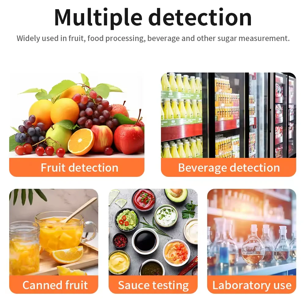 Refractómetro Digital de azúcar, medidor Brix de alta precisión, Detector de contenido de azúcar ATC portátil, probador refractivo Brix para jugo y miel - imagen 4