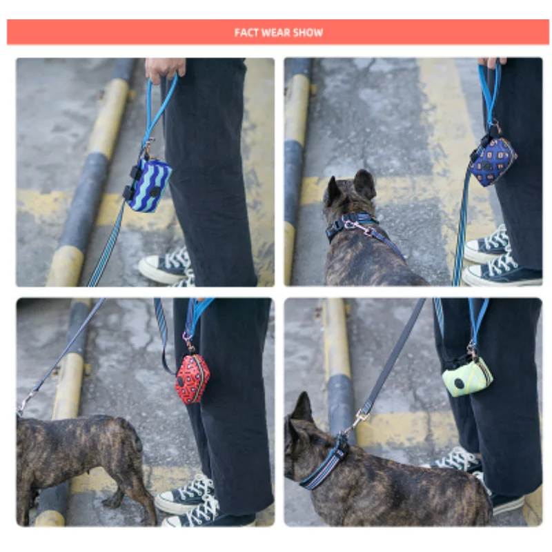 Bolsa Biodegradable portátil para recoger excrementos de perro, dispensador de bolsas, soporte para cachorros y gatos - imagen 5