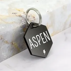Etiqueta hexagonal personalizada para perros - placa de identificación