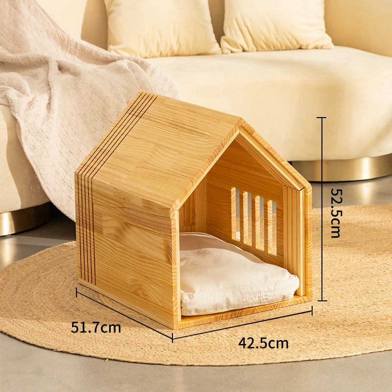 Casa de madera para perros de interior, nido Simple para perros pequeños y gatos, accesorios para muebles, producto para mascotas medianas, ventilación a prueba de humedad - imagen 3