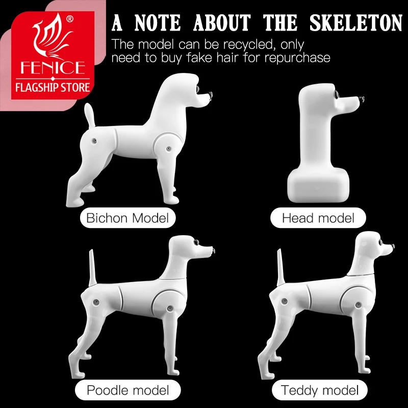 Fenice-modelo de pelo de simulación para mascotas, modelo de perro falso, práctica de perro, modelo de esqueleto estándar, pelo falso de cuerpo completo - imagen 4