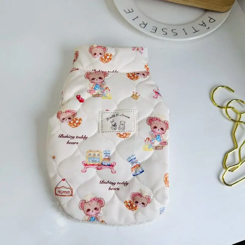 Chaleco de terciopelo para otoño e invierno para mascotas, abrigo cálido de invierno para gatos de peluche, chaleco bonito, ropa para perros pequeños, ropa para perros pequeños - imagen 5