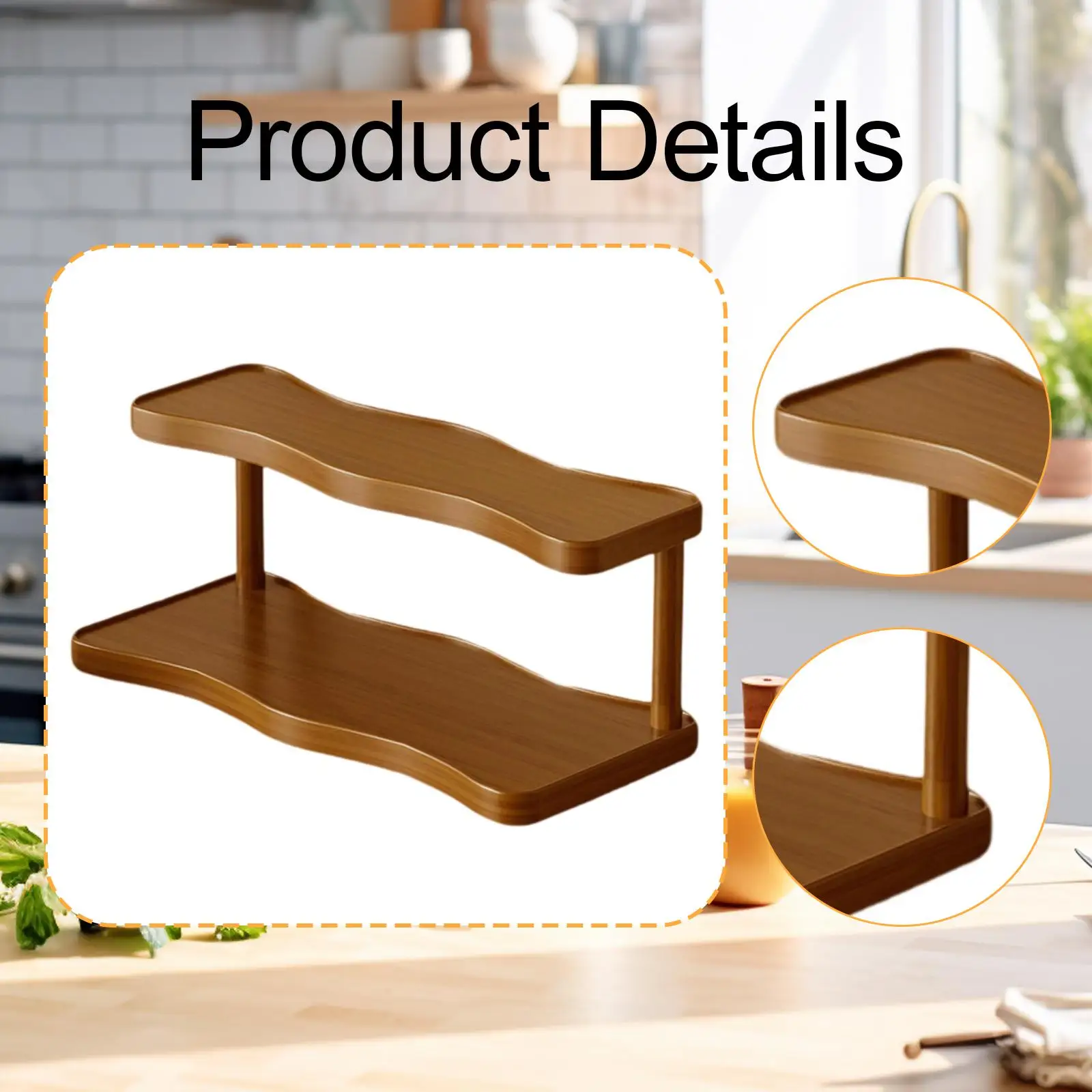 Estante de exhibición de 2 niveles, soporte de fragancia pequeño multiusos rústico, portavasos, soporte de Perfume escalonado para figuras, sala de estar y dormitorio