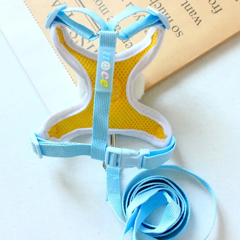 Conjunto de correa de arnés para perros pequeños, arnés ajustable para cachorros y gatos, chaleco, Bulldog Francés, Chihuahua, Pug, correa para caminar al aire libre