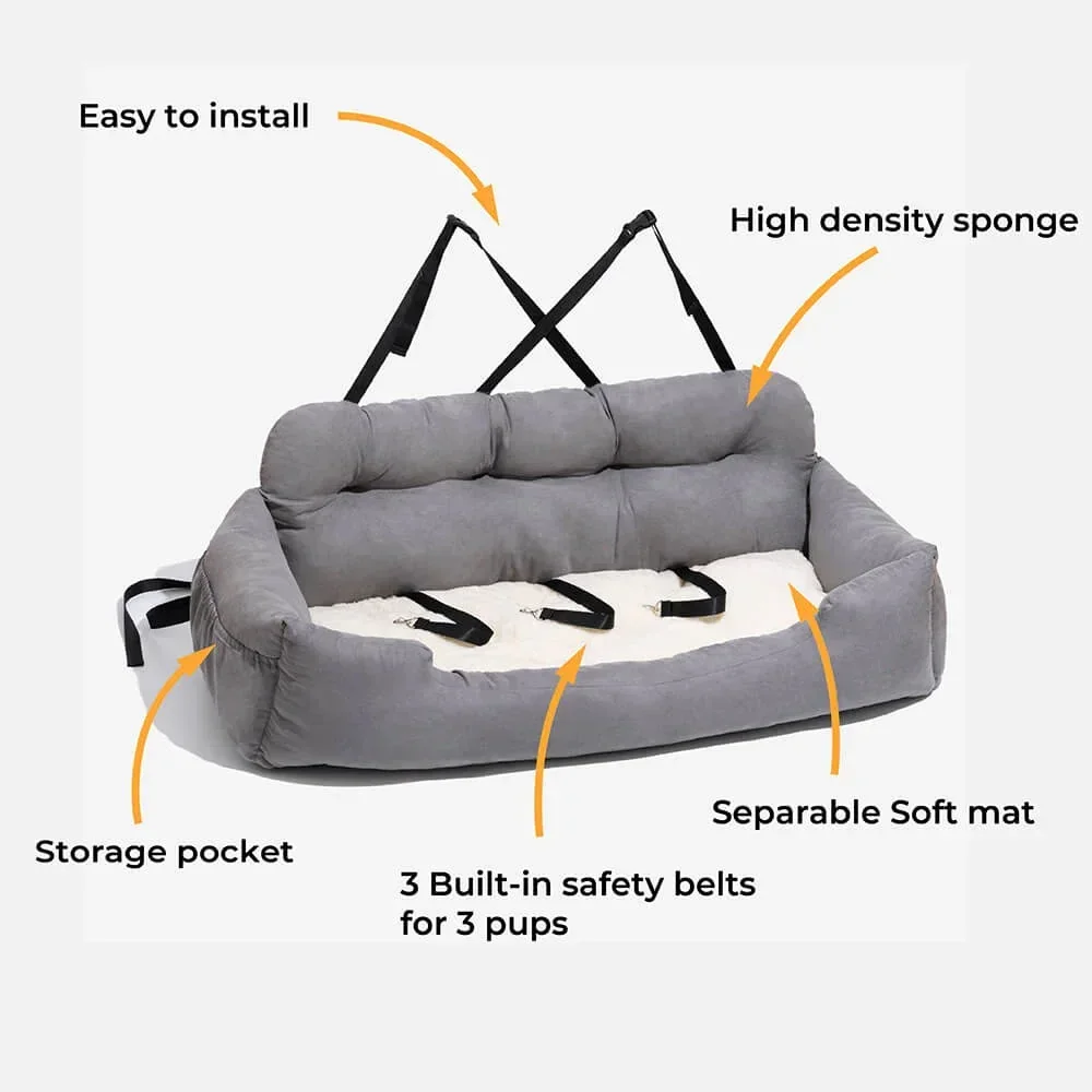 Cama grande para asiento de coche para perros, bolsa de transporte para mascotas, funda de asiento trasero para mascotas, productos para perros - imagen 5
