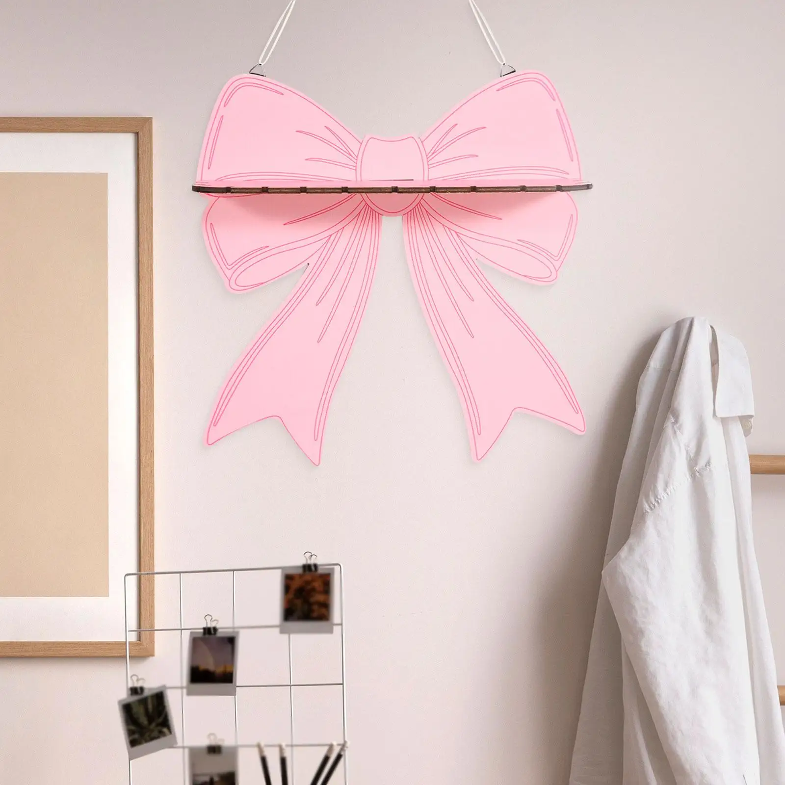 Pink Bow Floating Shelves Decor Multifunctional Single Layer Wall Hanging Shelf for Bedroom Home Girls Room Hanging Plants Pink Bow Floating Shelves Decor Multifunctional Single Layer Wall Hanging Shelf for Bedroom Home Girls Room Hanging Plants