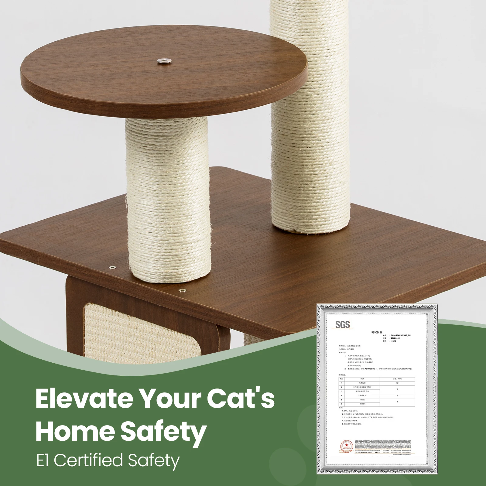 Árbol para gatos mediano de 35 pulgadas, marco de escalada para gatos modelo de escalera, torre para gatos de varios niveles con poste rascador para gatos, perca acogedora para gatos - imagen 4