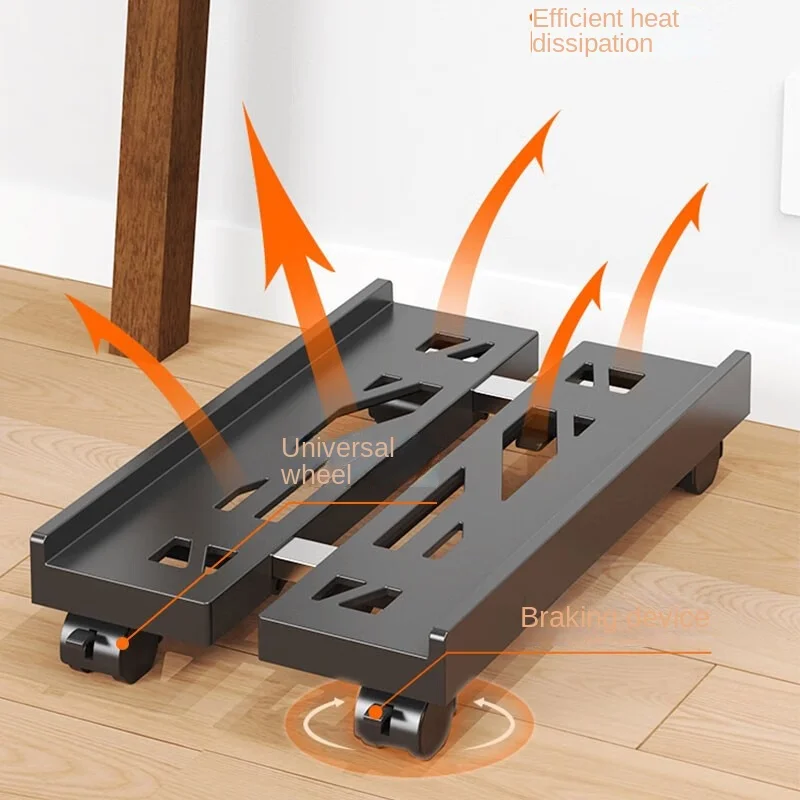 Soporte de torre para PC móvil ajustable con ruedas debajo del escritorio soporte de CPU soporte de Host de computadora móvil estable ajustable para oficina en casa - imagen 4
