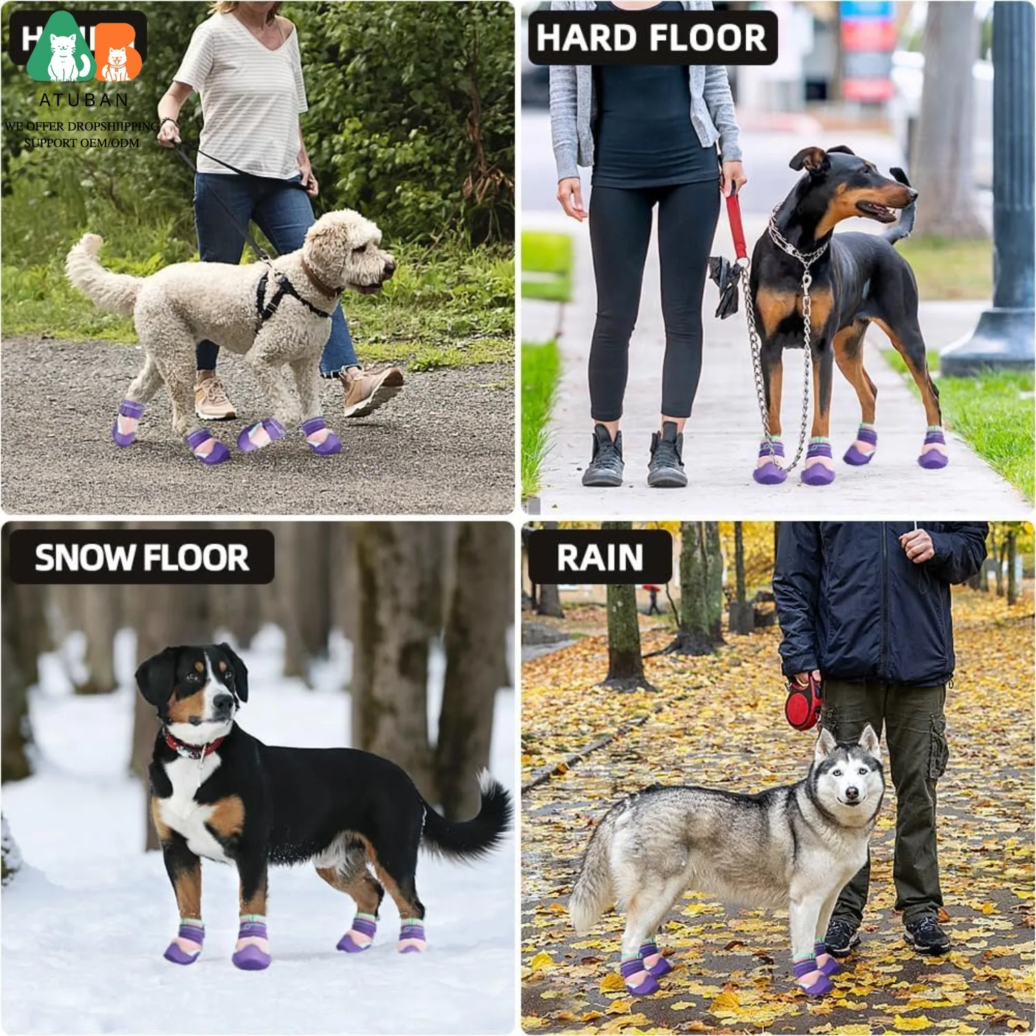 Botas ATUBAN para perros en nieve