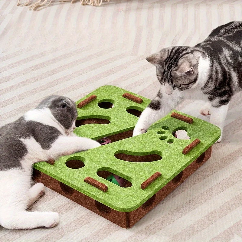 Rompecabezas de juguetes para gatos, caja de laberinto interactiva de estimulación Mental y juegos sensoriales para gatitos de interior, rompecabezas divertido para gatos inteligentes - imagen 2
