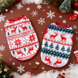 Traje navideño para perros y gatos – Chaleco cuadros alces