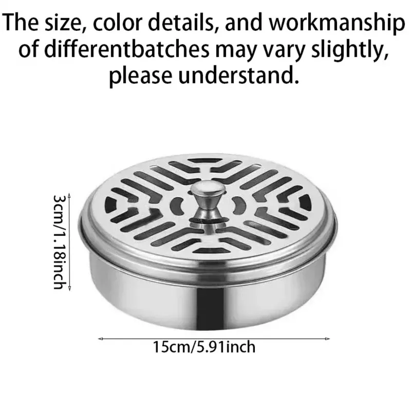 Estante de incienso repelente de mosquitos para el hogar con tapa, caja de incienso repelente de mosquitos, bandeja de incienso redonda repelente de mosquitos, 1 ud. - imagen 5