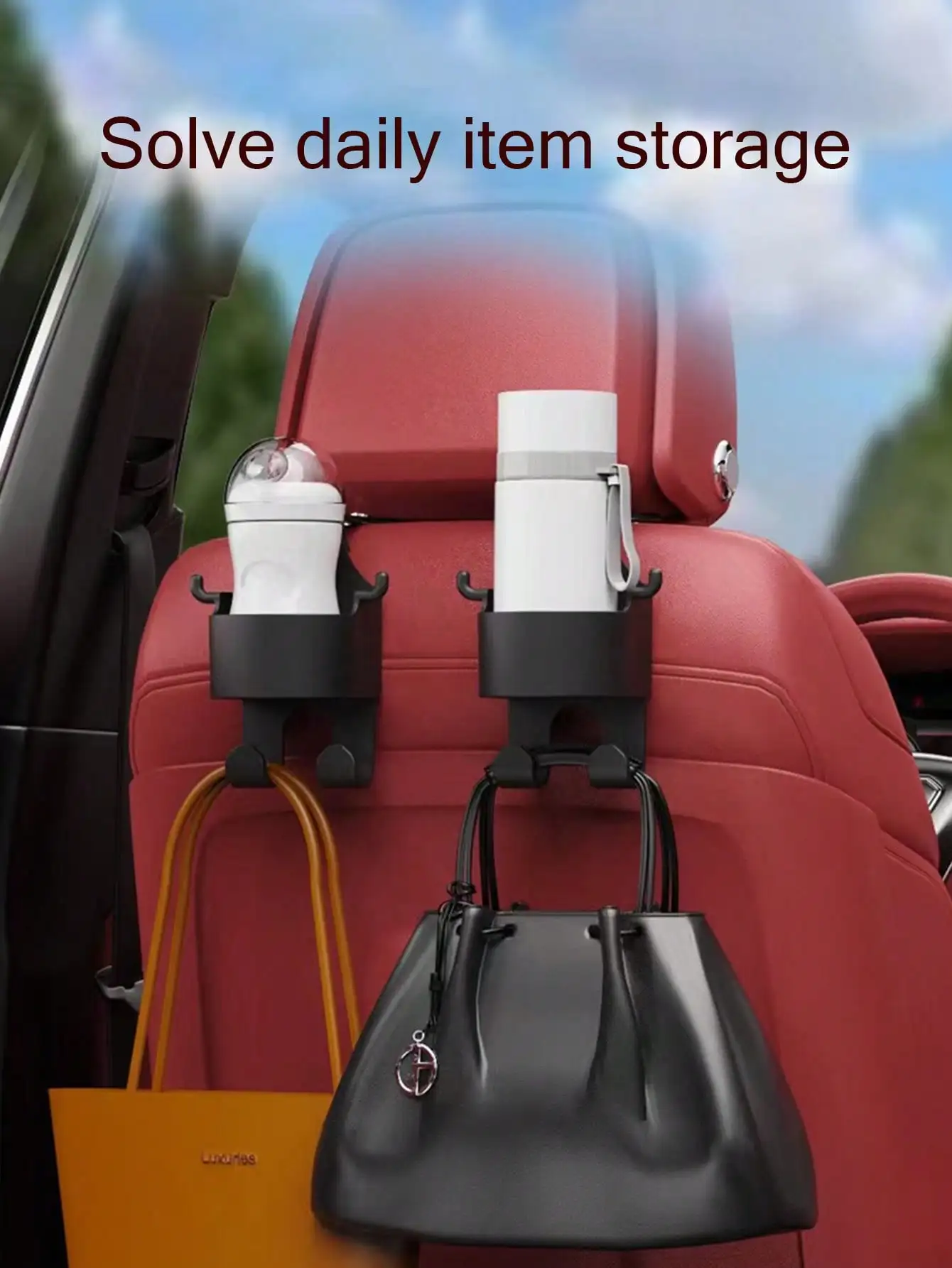 Gancho portavasos multifuncional coche soporte de tazas y móvil - imagen 5