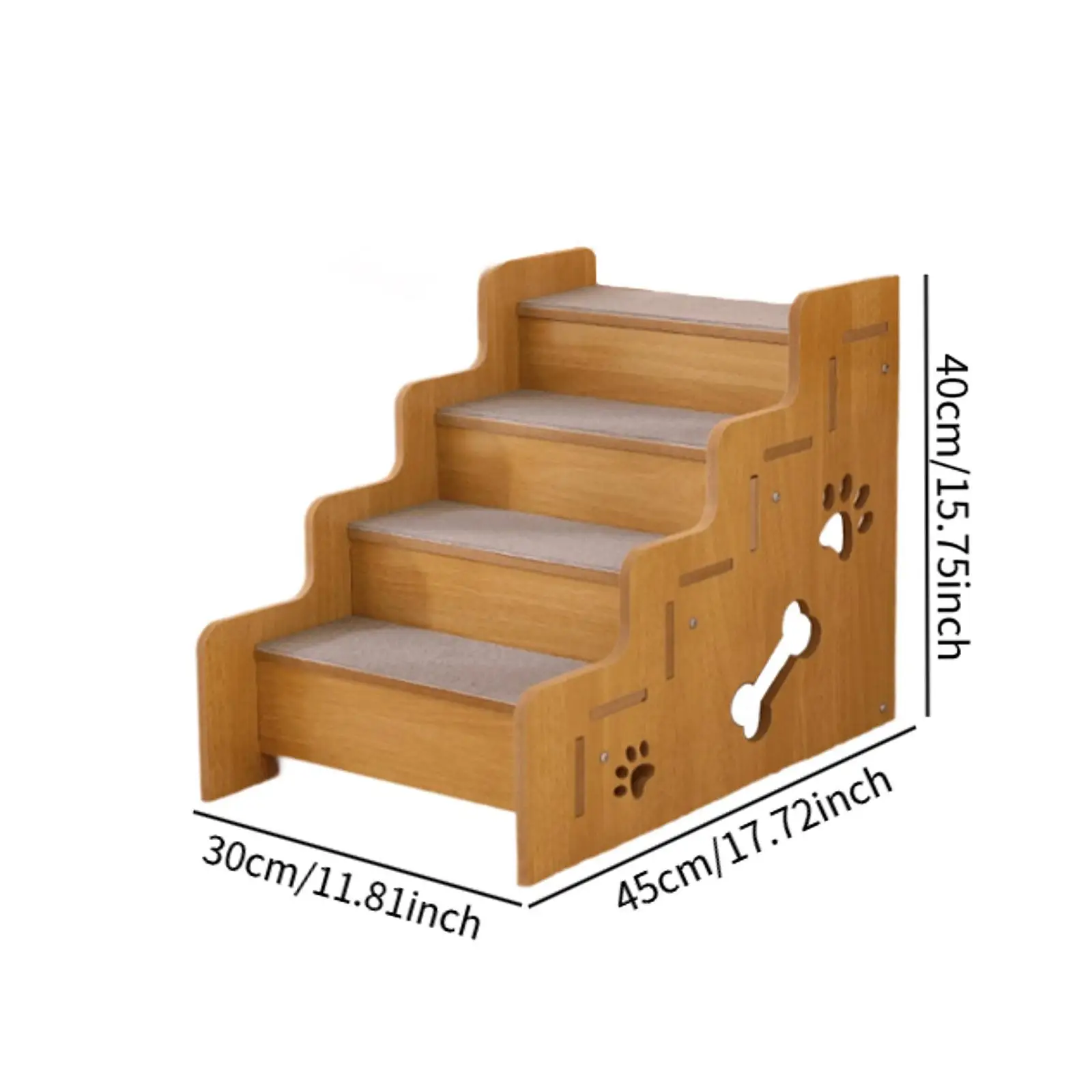 Dog Stair Stable Lightweight Portable Wooden Pet Stair for Cars Couch Bed