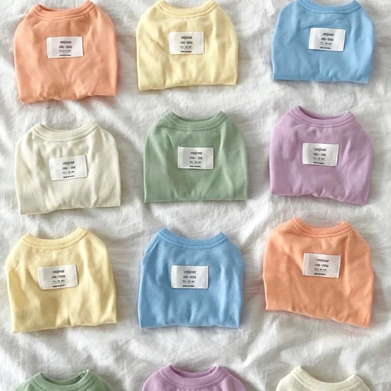 Camiseta sin mangas de Color sólido para mascotas, helado fino, Teddy Schnauzer, Yorkshire, gato, Top de manga corta, ropa para cachorros