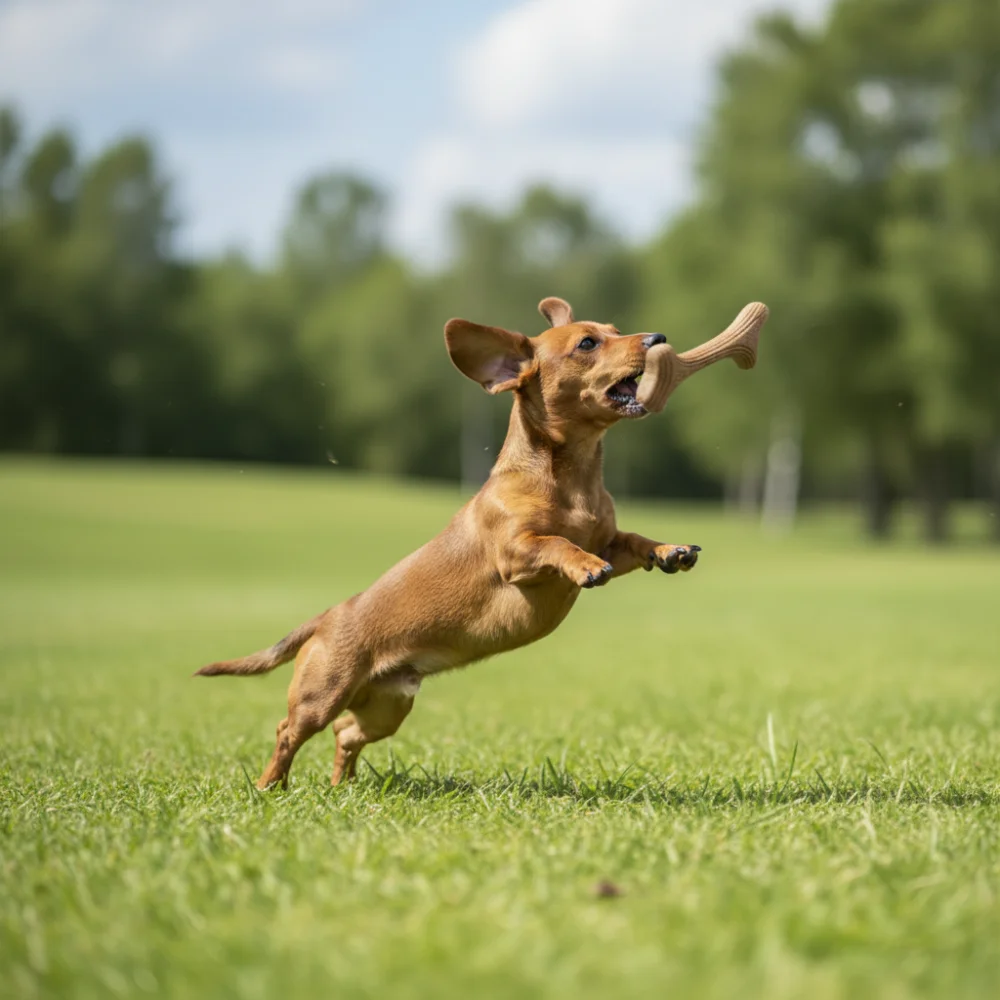 Juguete para masticar con astas de ciervo: compuesto de madera y plástico con pino natural para perros: dentición duradera y no tóxica para masticadores agresivos - imagen 5