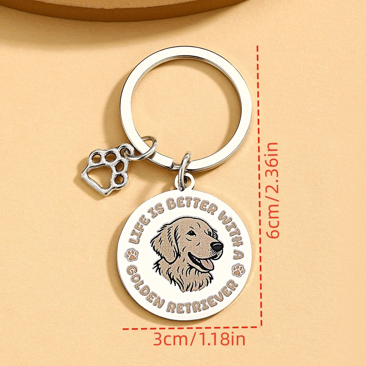 Regalos de Golden Retriever, llavero de Golden Retriever para mujeres y hombres, regalos para amantes de los perros, perros, mamá, papá, decoración navideña ﻿