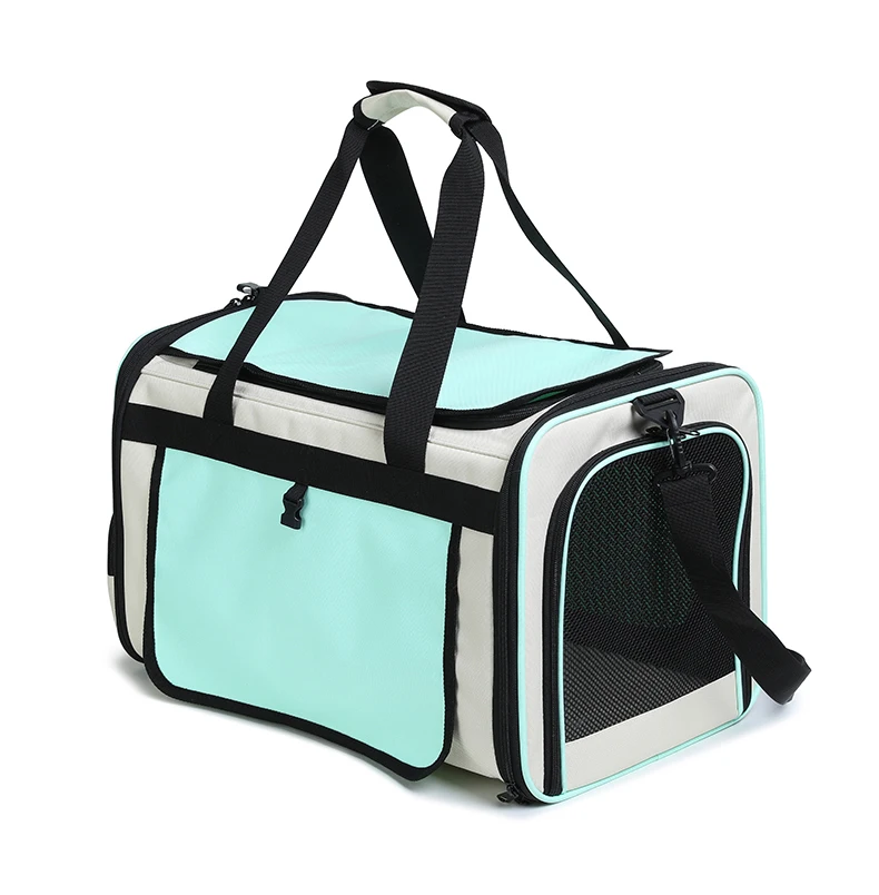 Estuche de transporte para gatos, transportador de viaje para perros, bolsa para gatos de lado suave, portador plegable para gatos aprobado por aerolínea, portador para perros y gatos - imagen 4