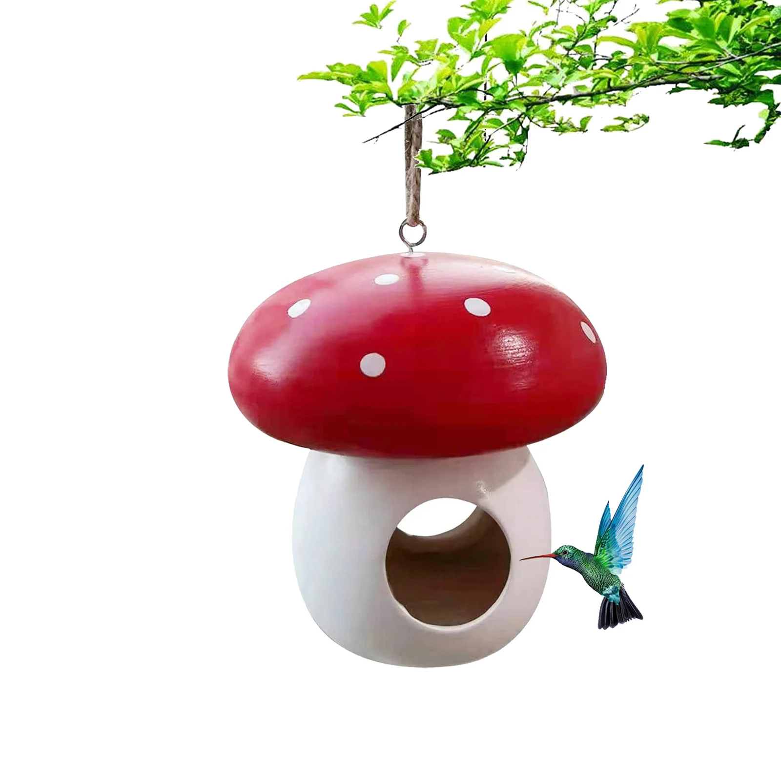 Adornos creativos de resina para jardín, alimentador de pájaros para el hogar, alimentador de setas y loros, decoración de árbol de jardín al aire libre, colgante, productos para mascotas - imagen 2
