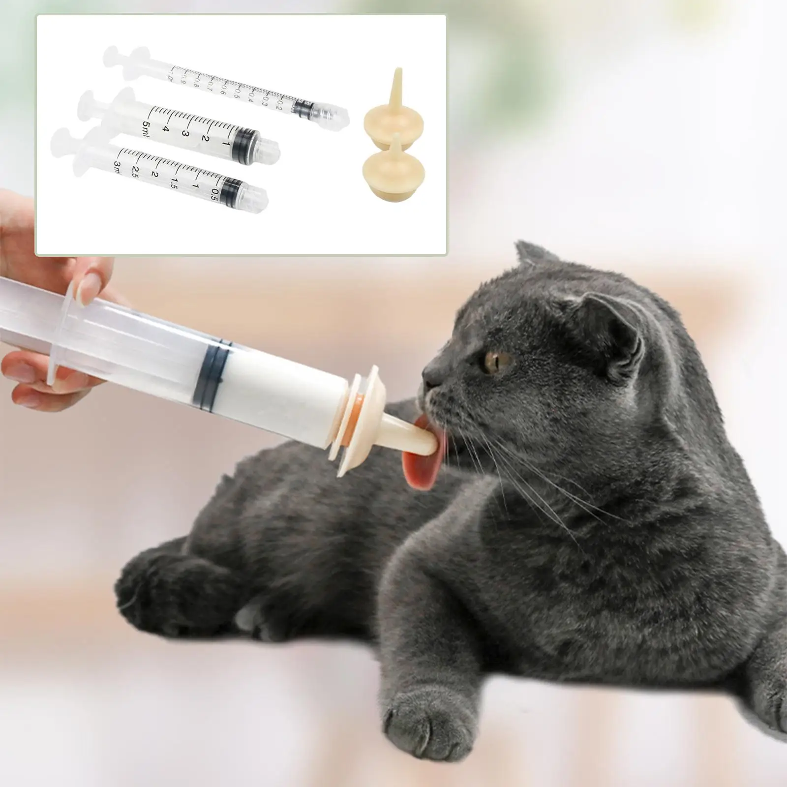 Syringe Nursing Feeder Doggie Puppy Milk Feeding for New Born Cats Dogs Pets