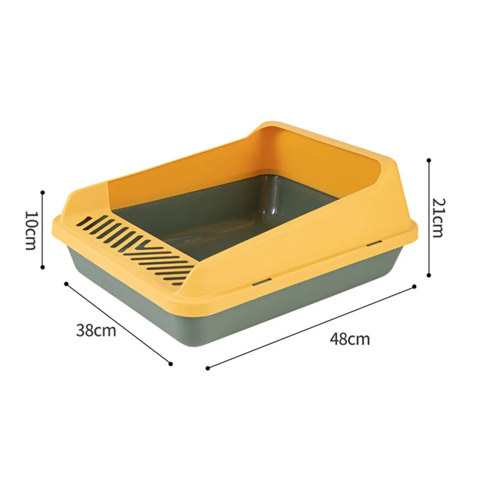High Sided Cat Litter Box, Open Cats Litter Tray, Bedpan for All Kinds of Cats Removable Pet Cat Toilet Sand Box Front Opening