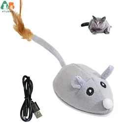 Juguete automático interactivo para gatos – Varita de plumas y ratón