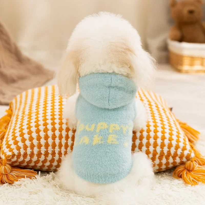Ropa para mascotas, suéter con capucha de piel de visón de invierno, bonita chaqueta de helado, oso de peluche, abrigos para perros pequeños, ropa para cachorros, ropa con capucha para perros - imagen 2