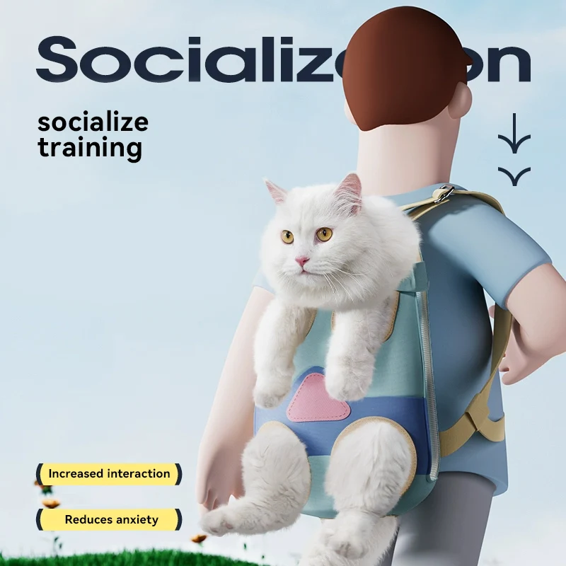 HOOPET Mochila transportadora para mascotas con flujo de aire 3D, transportador para perros pequeños y gatos a prueba de escape frontal, correas ergonómicas para los hombros con tripl - imagen 3